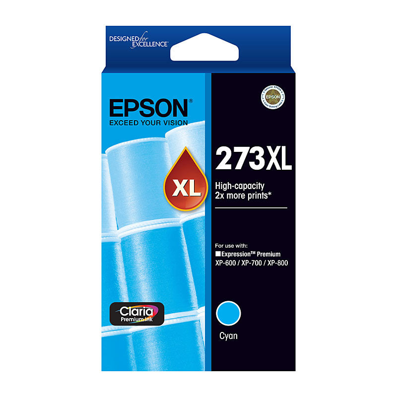 Epson Cyan Ink Cartridge 273XL Genuine 650 Page Yield for Expression Premium XP Series Printers - SuperSaverAU - view 1