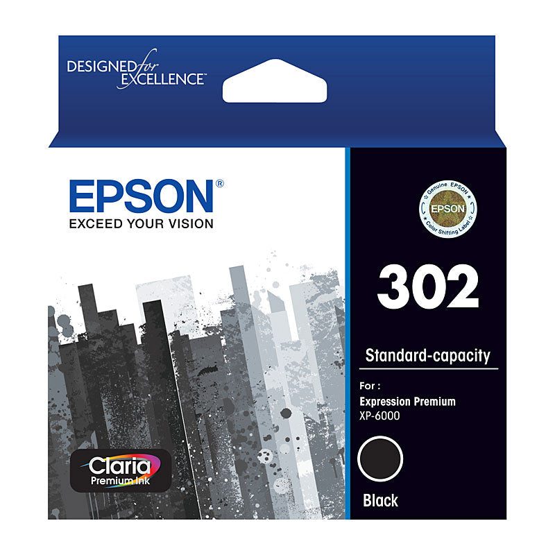 Epson Black Ink Cartridge 302 Genuine Compatible with Epson XP 6000 XP 6100 Printers - SuperSaverAU - view 1