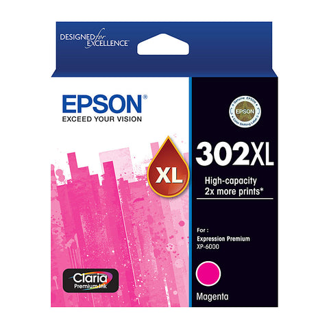 EPSON Magenta Ink Cartridge 302XL for XP 6000 and XP 6100 Printers - SuperSaverAU - view 1