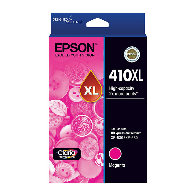 Epson Magenta Ink Cartridge 410XL Genuine Compatible with XP 530 XP 630 XP 540 XP 640 XP 900 - SuperSaverAU - view 1