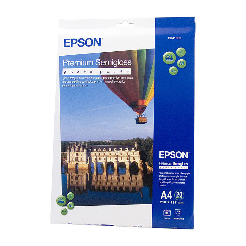 EPSON Semigloss Paper C13S041332, 20 Sheets, Compatible with T3160, T5160, T3460, T5460 - SuperSaverAU - view 1