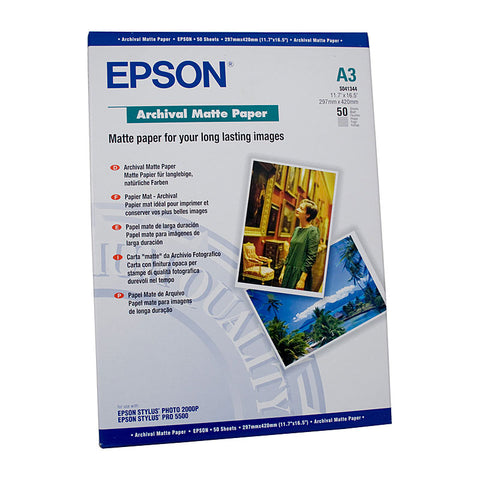 EPSON C13S041344 Archival Paper, 50 Sheets, Compatible with T3160, T5160, T3460, T5460 - SuperSaverAU - view 1