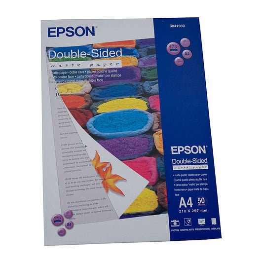 EPSON Matte Paper C13S041569, 50 Sheets, Premium Quality, Compatible Printers
