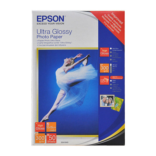 EPSON Ultra Gloss Paper, C13S041943, 50 Sheets, Premium Quality