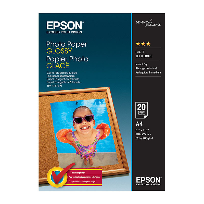 EPSON C13S042538 Glossy P/Paper, 20 Sheets, Compatible with T3160, T5160, T3460, T5460 - SuperSaverAU - view 1