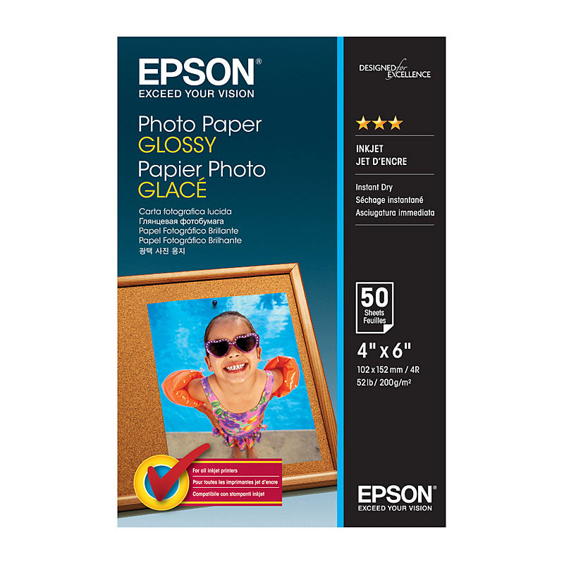 EPSON 4x6 Glossy Photo Paper C13S042547 - Premium Quality, 50 Sheets - SuperSaverAU - view 1