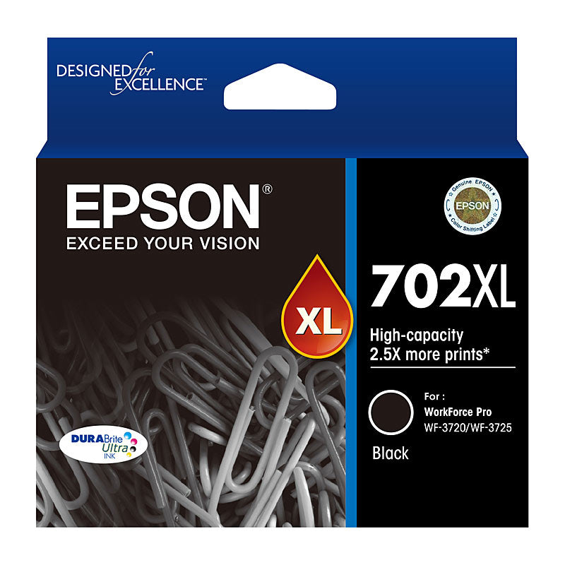 Epson Black 702XL Ink Cartridge 1,100 Page Yield Genuine - SuperSaverAU - view 1