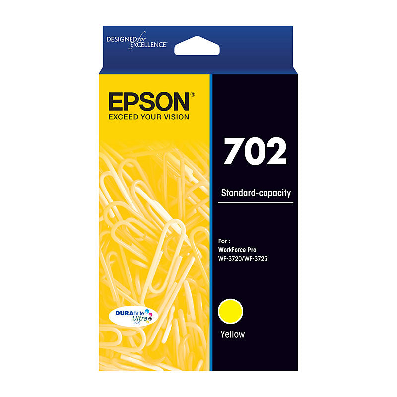 EPSON Yellow 702 Ink Cartridge 300 Pages for Workforce Pro WF 3720, WF 3725, WF 3730 - SuperSaverAU - view 1