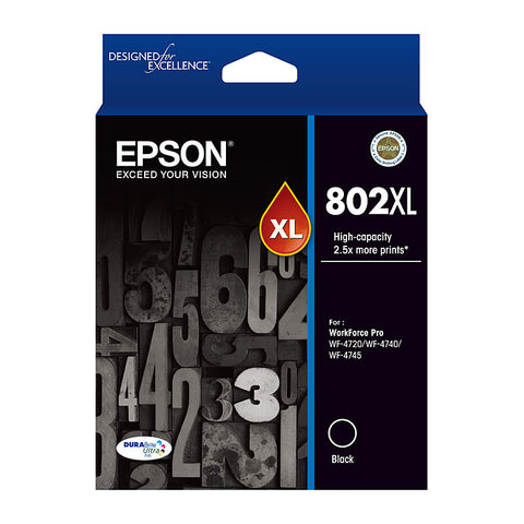 Epson 802XL Black DURABrite Ultra High-Yield Ink Cartridge for WorkForce Pro Printers - SuperSaverAU - view 1