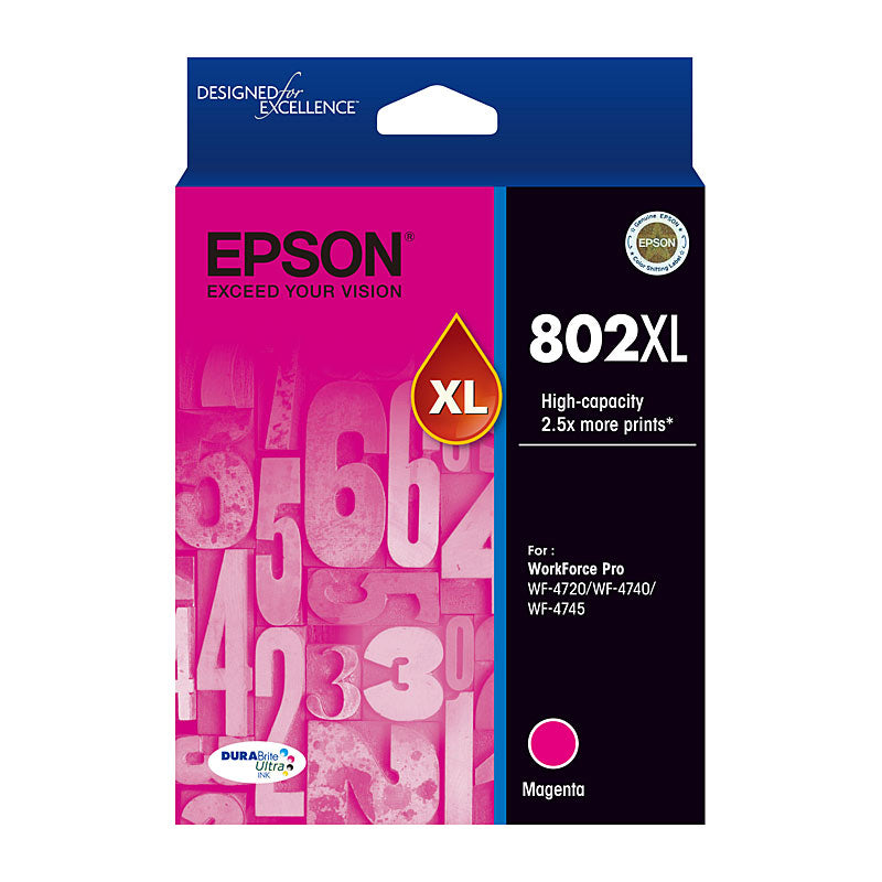 Epson Magenta Ink Cartridge 802XL for Workforce Pro WF 4720 4740 4745 - SuperSaverAU - view 1