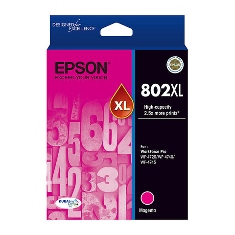 Epson Magenta Ink Cartridge 802XL for Workforce Pro WF 4720 4740 4745 - SuperSaverAU - view 1