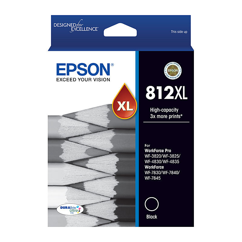 Epson Black Ink Cartridge 812XL Compatible with Workforce WF3820, WF4830, WF7840 Series - SuperSaverAU - view 1