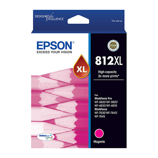 EPSON 812XL Genuine Magenta Ink Cartridge for WF3820 WF3825 WF4830 WF7845 Printers