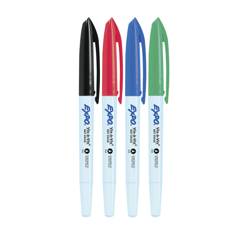 EXPO Wet Erase WB Marker Pack of 4 Box of 6 - Black, Blue, Red, Green - SuperSaverAU - view 1