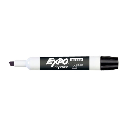 EXPO White Board Marker Chisel Black - Box of 12