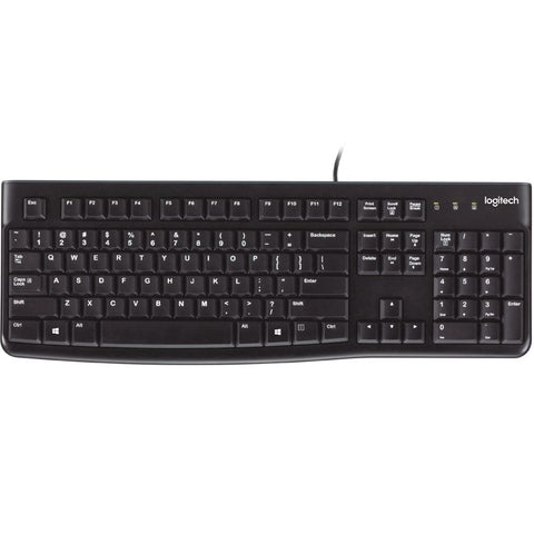 LOGITECH K120 Keyboard Quiet typing Spill-resistant Durable keys Thin profile Curved space bar Adjustable tilt legs - SuperSaverAU - view 1