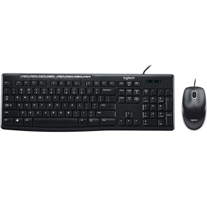 LOGITECH MK200 Media Keyboard and Mouse Combo 1000 DPI USB 2.0 Full-size Keyboard Thin profile Instant access to applications - SuperSaverAU - view 1