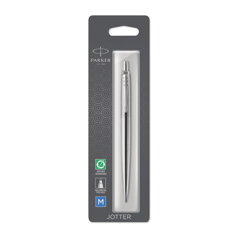 PARKER Jotter Ball Pen - Stainless Steel, Chrome Trim - SuperSaverAU - view 3