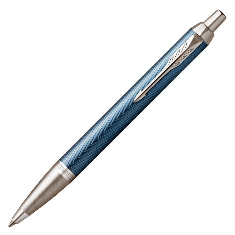 PARKER IM Premium Ballpoint Pen - Blue Grey, Chrome Trim, Medium Tip - SuperSaverAU - view 1