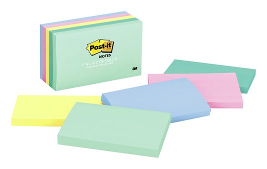 Post-It Notes Pack of 5, 73x123mm, Ideal for Quick Reminders