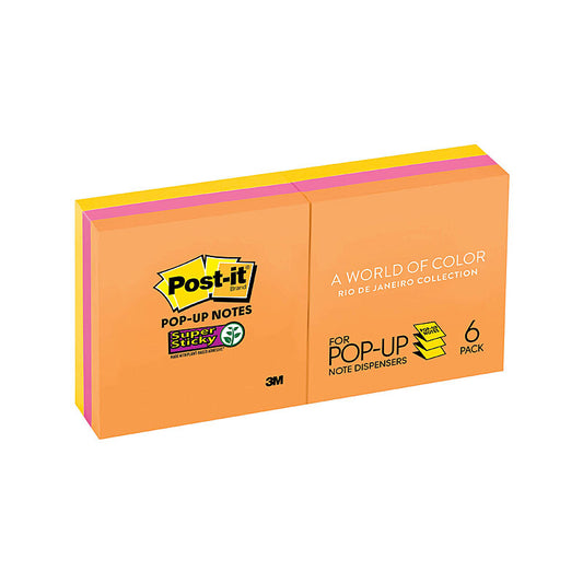 Post-It Super Sticky Note Pop-Up Rio De Janeiro Pack of 6 R330-6SSUC