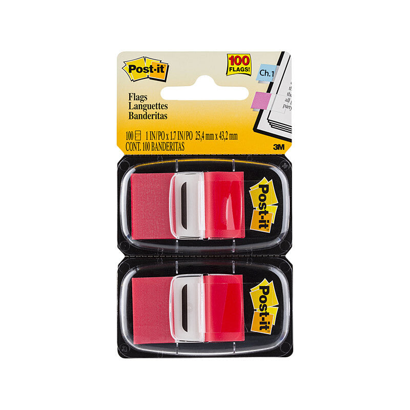 Post-It Flags Red Pack of 2 Box of 6 - 680-RD2 - SuperSaverAU - view 1