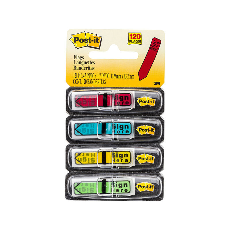 Post-It Flags Sign Here Arrow 12x45mm Pack of 4 Box of 6 - SuperSaverAU - view 1
