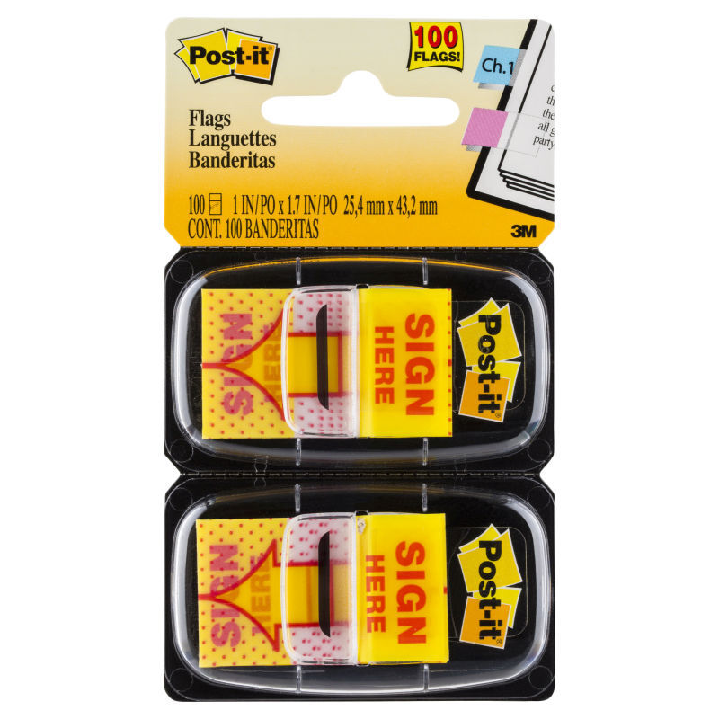Post-It Flags Sign Here, 680-SH2, Pack of 2, Box of 6 - SuperSaverAU - view 1