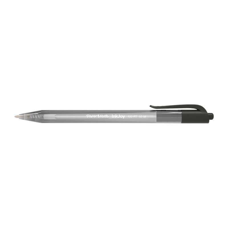 PAPER MATE InkJoy 100RT Ball Pen Black, Box of 12, Smooth Writing - SuperSaverAU - view 1
