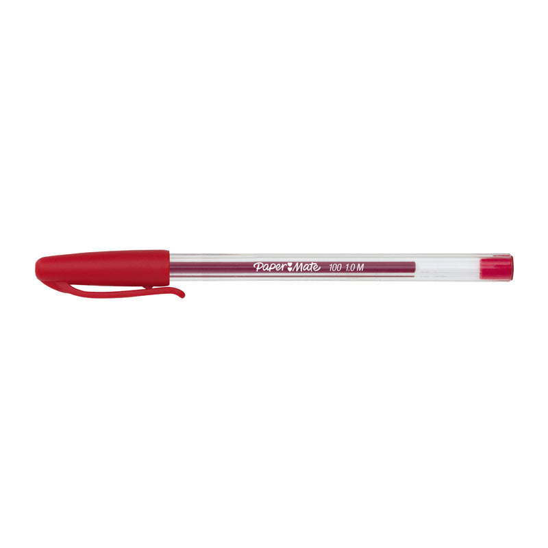 PAPER MATE InkJoy 100ST Ball Pen Red Box of 12 - Smooth Writing, Vibrant Ink - SuperSaverAU - view 1