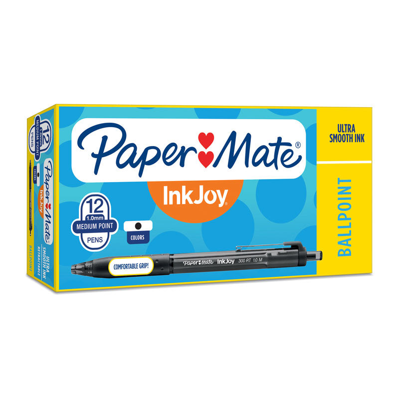 PAPER MATE InkJoy 300RT Ball Pen Black, Box of 12, Smooth Writing