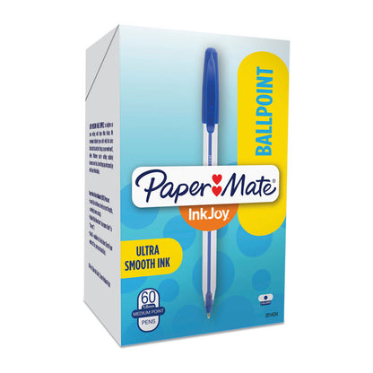 PAPER MATE InkJoy Ball Pen Blue 50ST Box of 60 - Smooth Writing