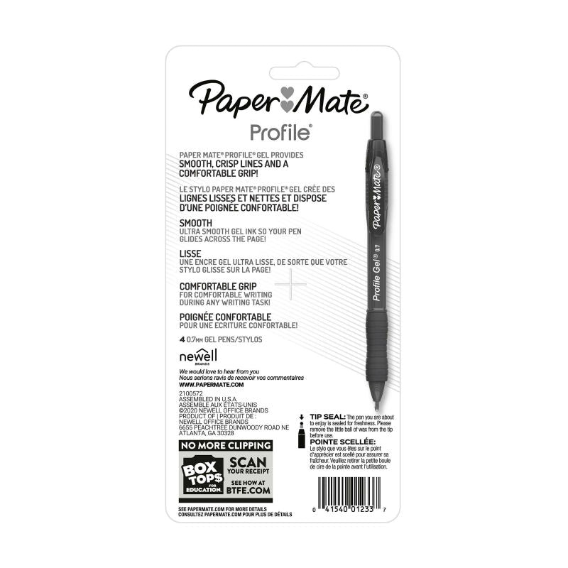 Paper Mate Prfl Gel Pens 0.7mm Ast Pack of 4 Box of 6 - SuperSaverAU - view 3