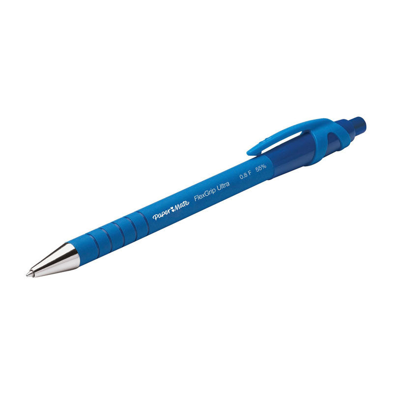 PAPER MATE Flexi Grip Retractable Ball Pen 0.8mm Blue Box of 12
