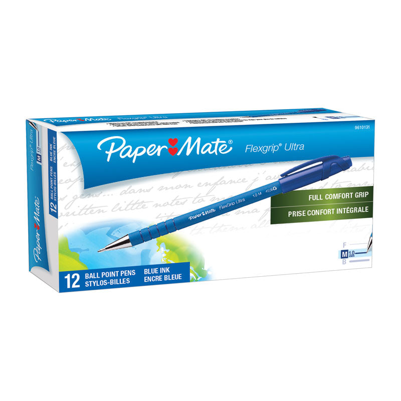 PAPER MATE Flex Grip Ball Pen 1.0mm Blue - Box of 12 - SuperSaverAU - view 1