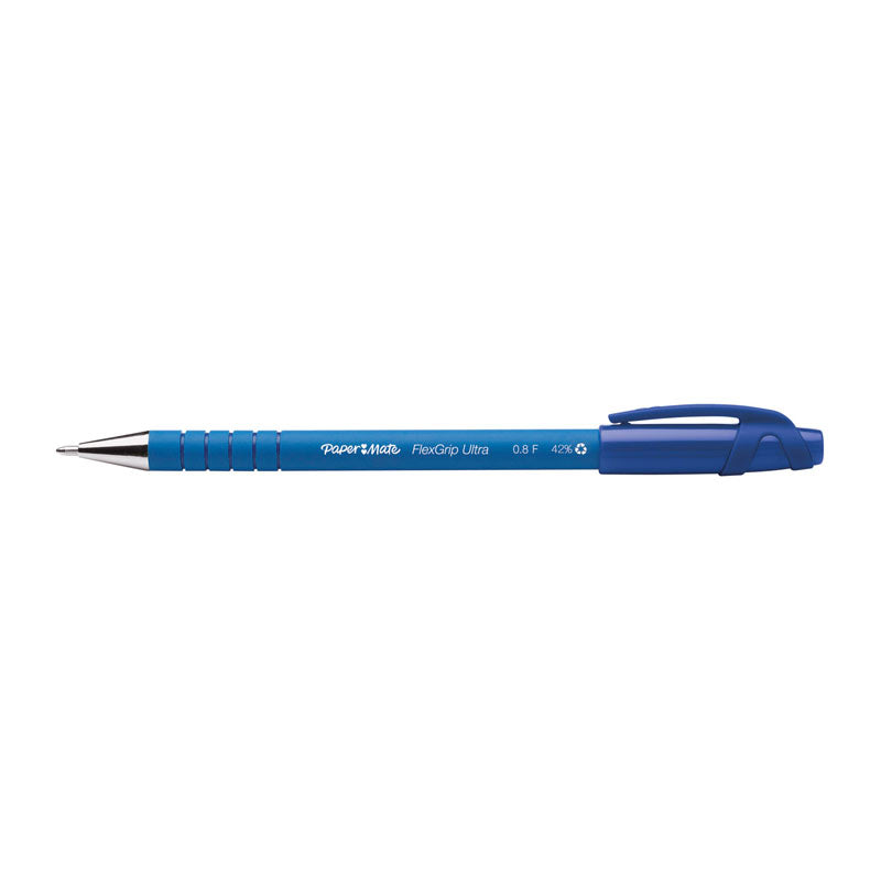 PAPER MATE Flex Grip Ball Pen 0.8mm Blue - Box of 12 - SuperSaverAU - view 2