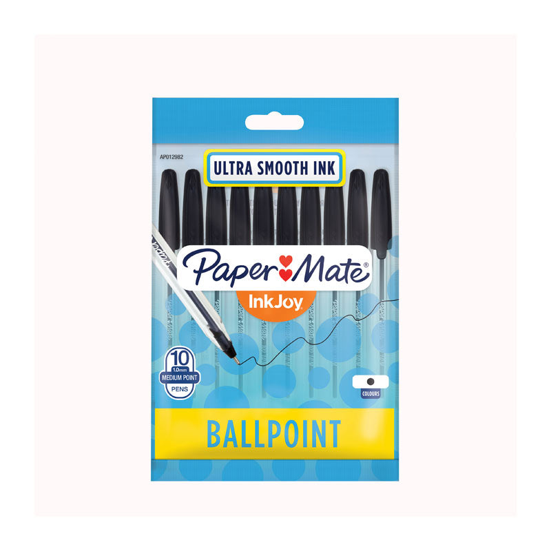 PAPER MATE Inkjoy100ST Ball Pen Black, Pack of 10 Boxes of 12 - SuperSaverAU - view 1