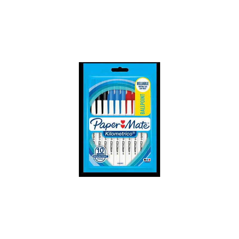 PAPER MATE Kilometrico Assorted Pack 10 Box12 - 12 Pens