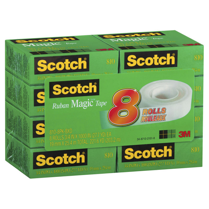 Scotch Magic Tape 19mm x 25M Boxed Pack of 6