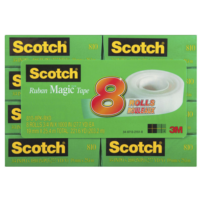 Scotch Magic Tape 19mm x 25M Boxed Pack of 6