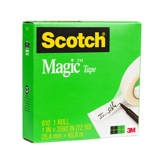 Scotch Magic Tape 810 24mm x 66M Boxed - Ideal for Home & Office Use