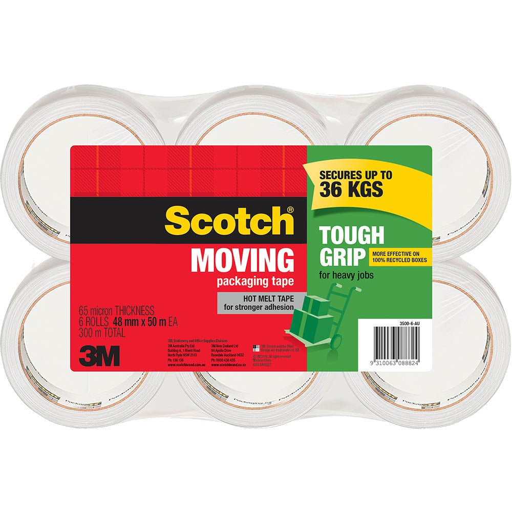 Scotch Packaging Tape 3500-6-AU Pack of 6 Rolls - SuperSaverAU - view 1