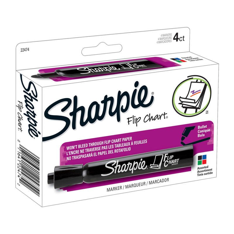 SHARPIE Flip Chart Markers Assorted Box of 4 - Vibrant Colors for Presentations - SuperSaverAU - view 2