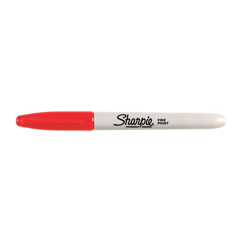 SHARPIE Permanent Marker Fine Point Red, Box of 12 - Vibrant Red Ink