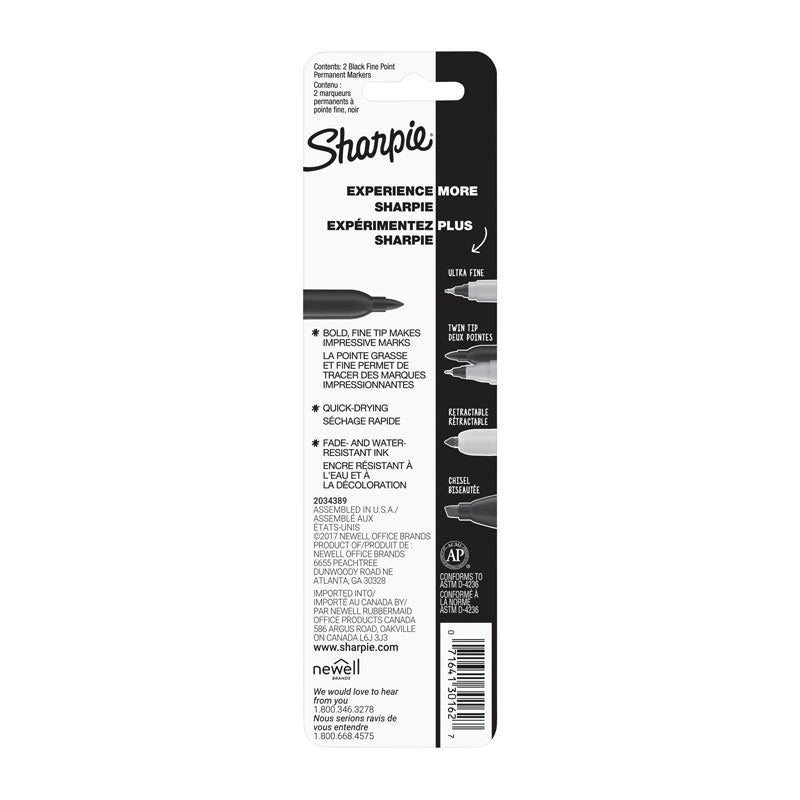 SHARPIE Permanent Marker Fine Point Black Pack of 12 (2 Boxes of 6)