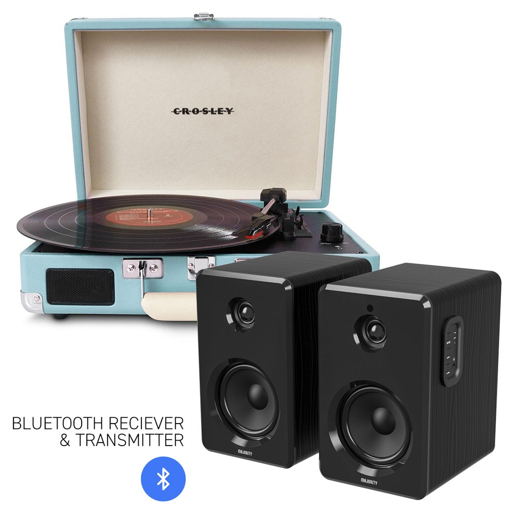 CROSLEY Cruiser Bluetooth Portable Turntable with Majority D40 Black Speakers - SuperSaverAU - view 1
