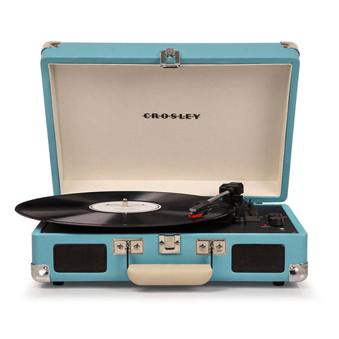 Crosley Cruiser Turquoise Bluetooth Portable Turntable with 3-Speed and Record Storage Crate - SuperSaverAU - view 1