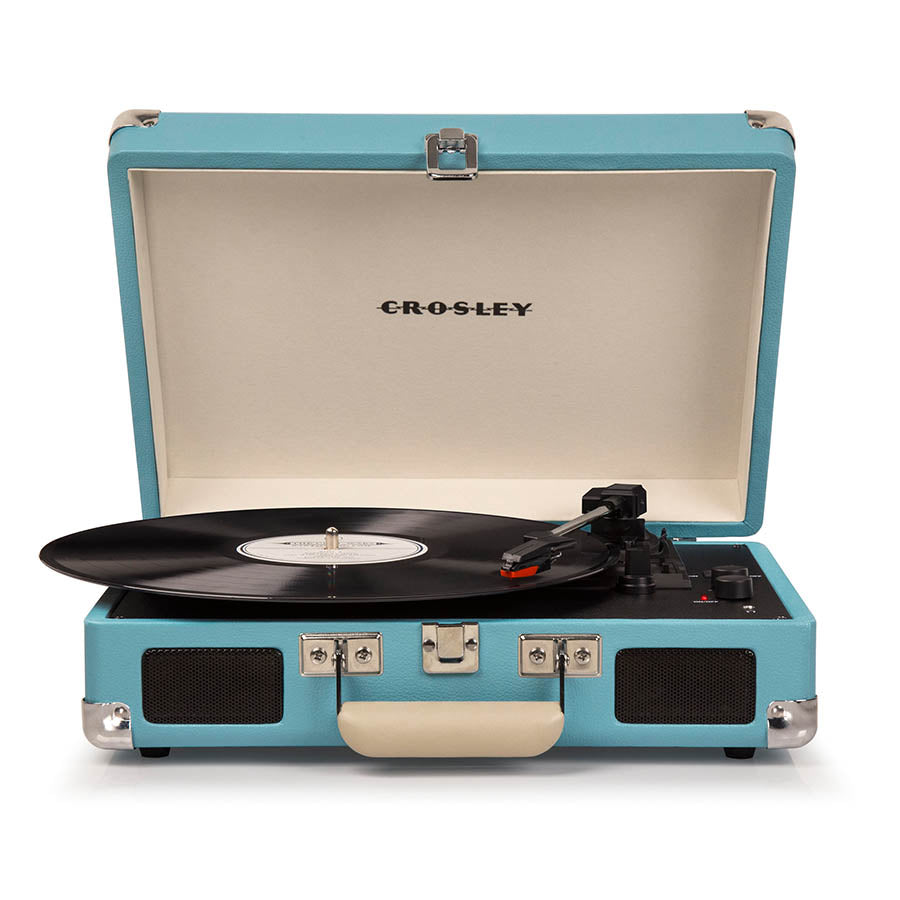 Crosley Cruiser Turquoise Bluetooth Portable Turntable with 3-Speed and Record Storage Crate - SuperSaverAU - view 1