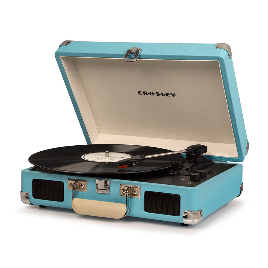 Crosley Cruiser Turquoise Bluetooth Portable Turntable with 3-Speed and Record Storage Crate - SuperSaverAU - view 3