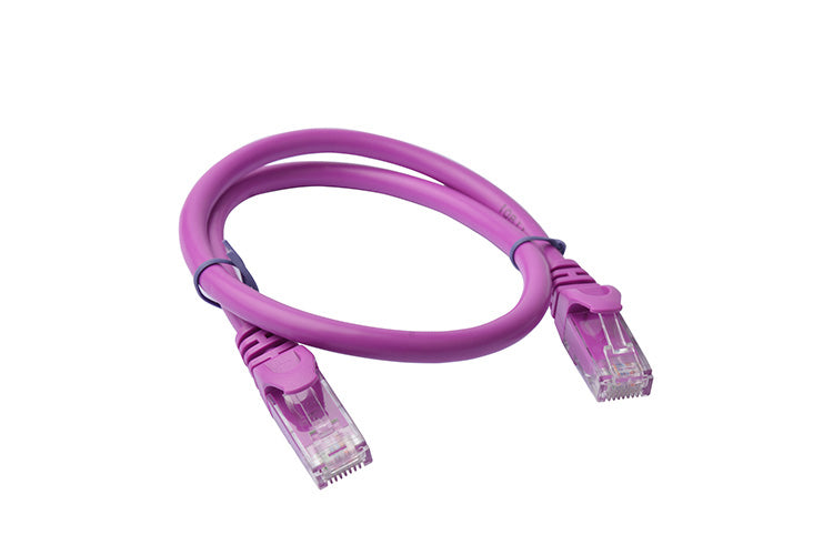 8WARE Cat6a UTP Ethernet Cable 25cm Snagless Purple - SuperSaverAU - view 1